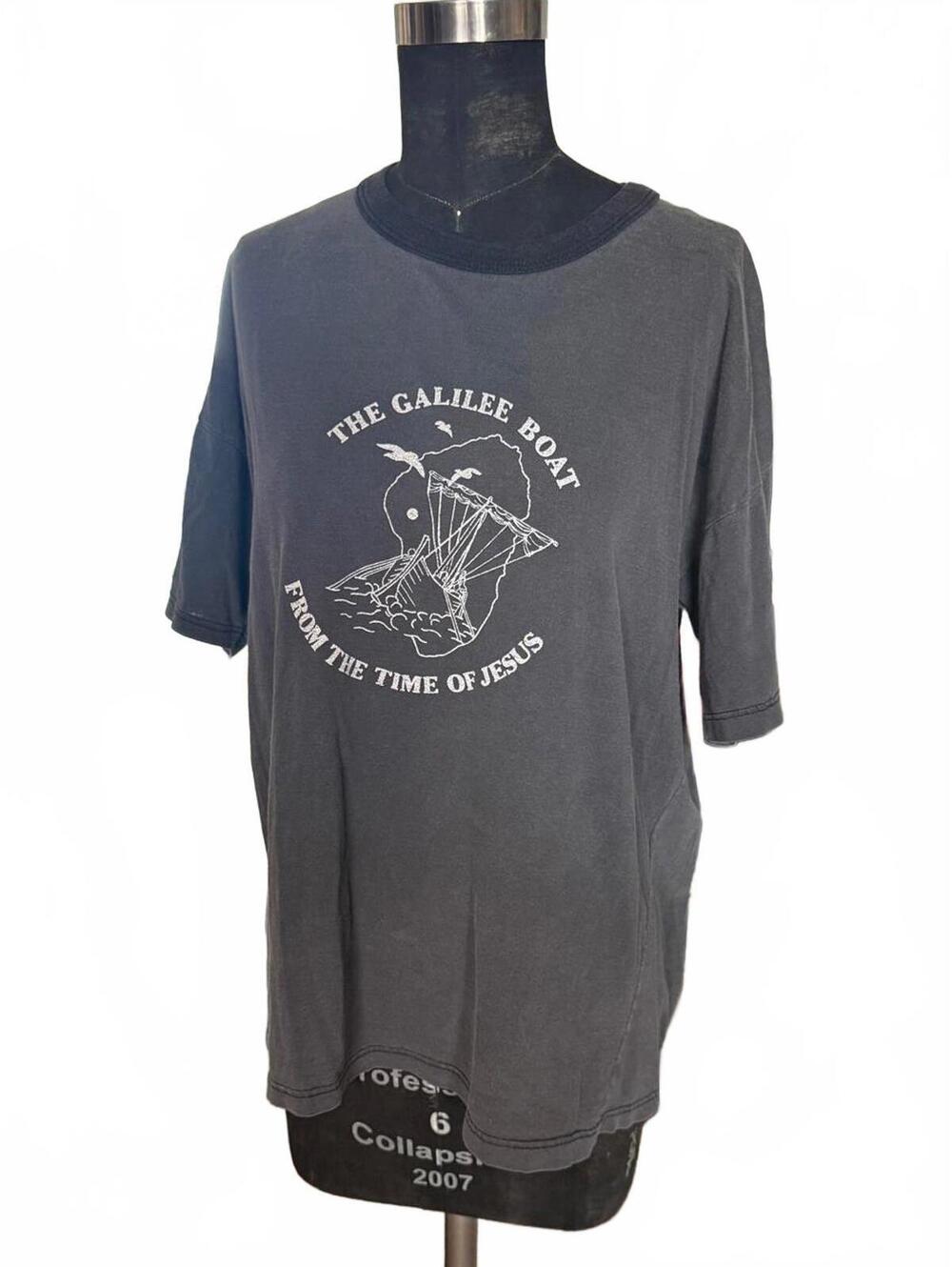 Vintage Galilee Boat From the Time of Jesus Tee Faded Religious Graphic T-Shirt